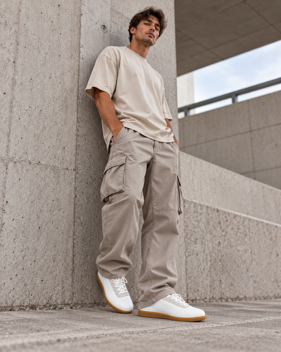 ZA-001 Court Trainer by Zula Athletics, white full-grain leather sneaker with grey suede accents and sunray stitching - view 4