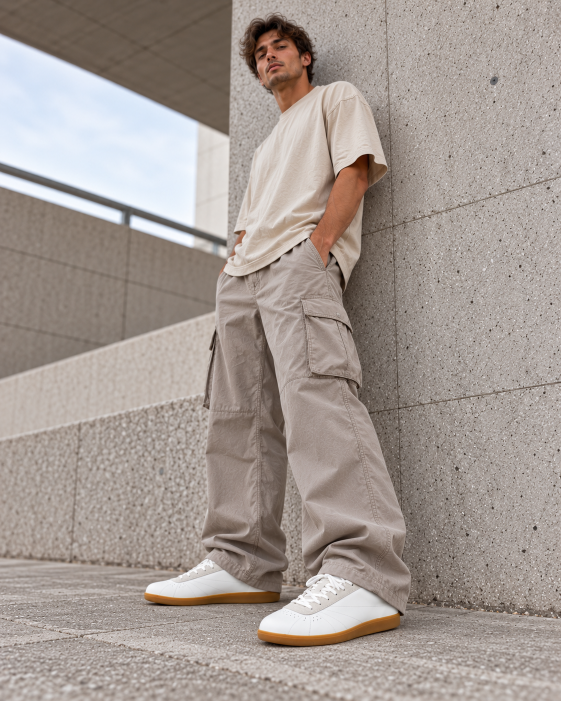 ZA-001 Court Trainer by Zula Athletics, white full-grain leather sneaker with grey suede accents and sunray stitching - view 5